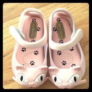 Mini melissa pink cat Mary Janes size 5